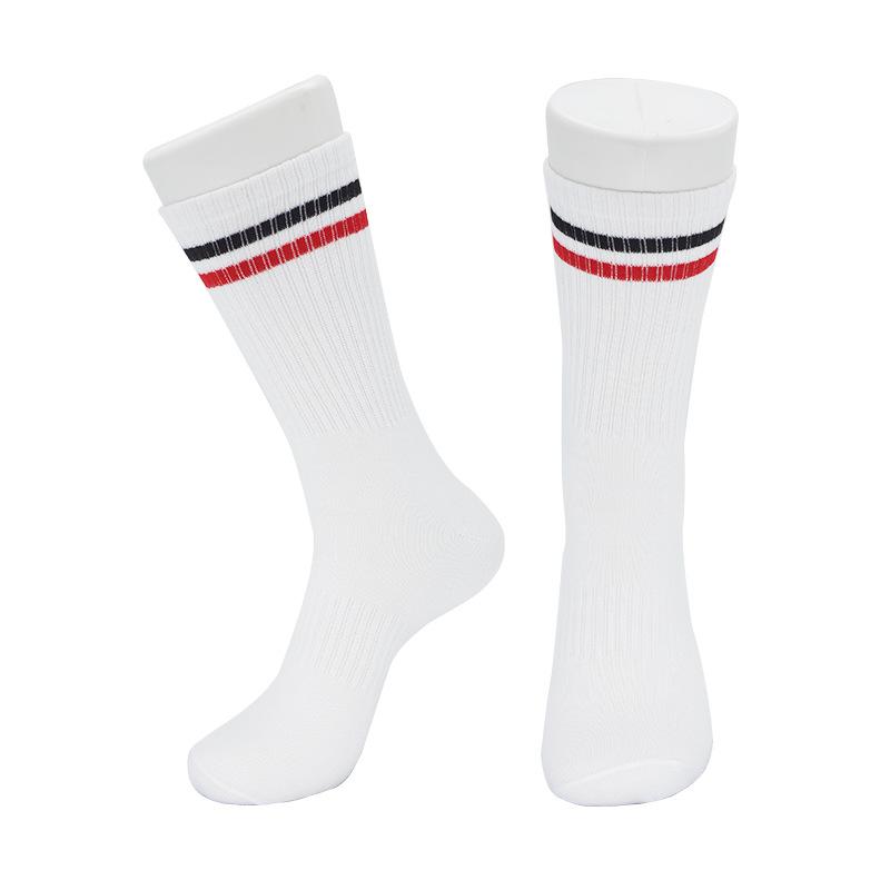 Black And White Socks Men'S And Women'S Thin Breathable Running Medium Tube Polyester Cotton Non-Slip High-Tie Basketball Socks Couple Student Trend S