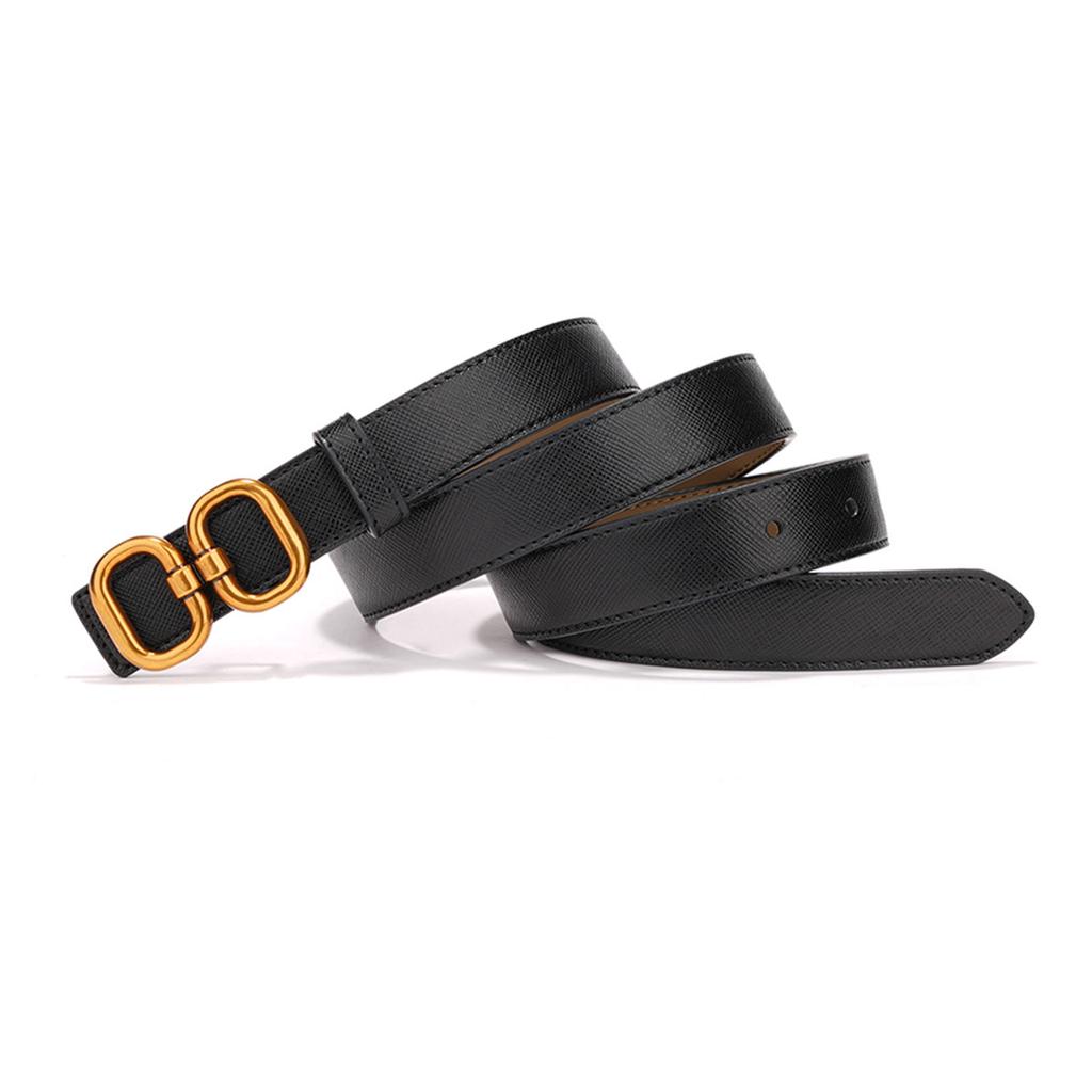 Women's Belt Genuine Leather Fashionable Versatile Jeans New Summer Sweet Design Black Thin Belt