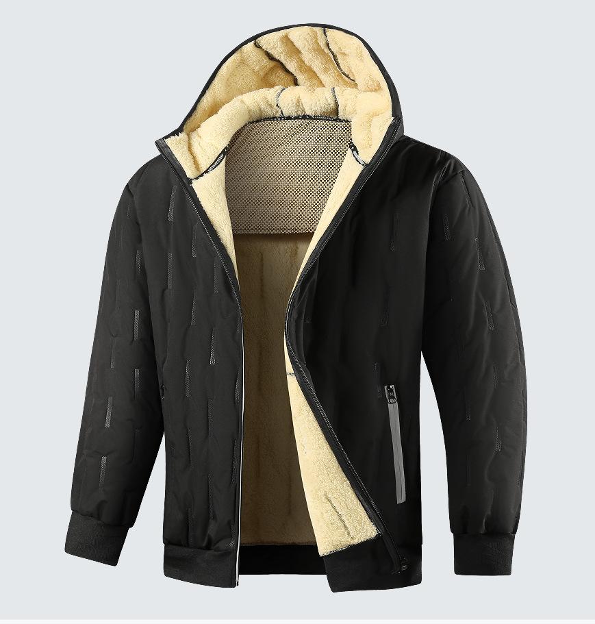 

Men s Zip Up Hoodie Jackets Heavyweight Winter Sweatshirt Fleece Sherpa Lined Warm Jacket Outdoor Hooded Windproof Outerwear Coat for Men 2XL