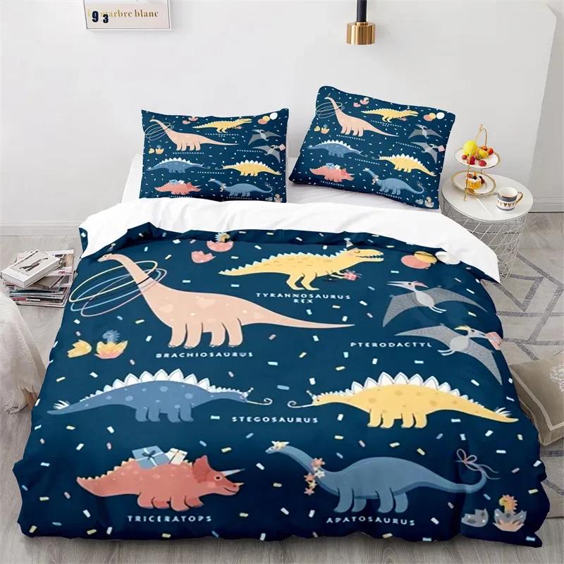 Funda Nórdica de Dinosaurios para Niños Juego de Ropa de Cama con Temática de Animales Microfibra Dibujos Animados Funda de Edredón Individual King Para Niños Niñas Adolescentes Decoración de Dormitorio