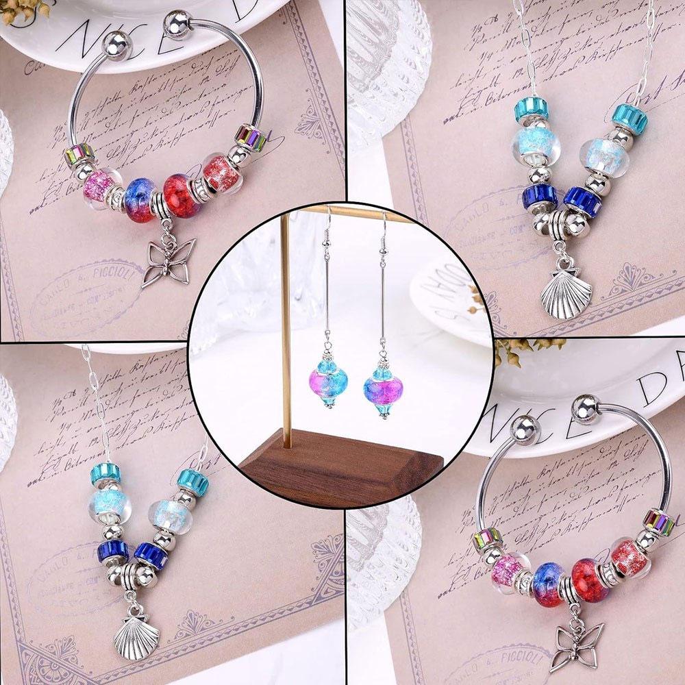 12/24/48pcs Resin European Large Hole Bead Color Sparkling Powder Loose Spaced Bead DIY Bracelet Necklace Earrings Jewelry Making