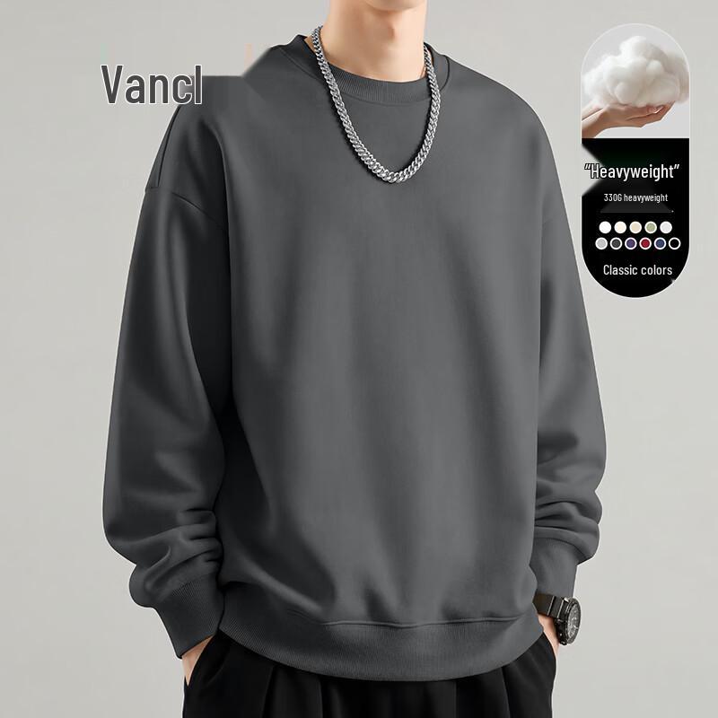 VANCL Men's Loose Fit Casual Heavyweight Long-Sleeve Sweatshirt