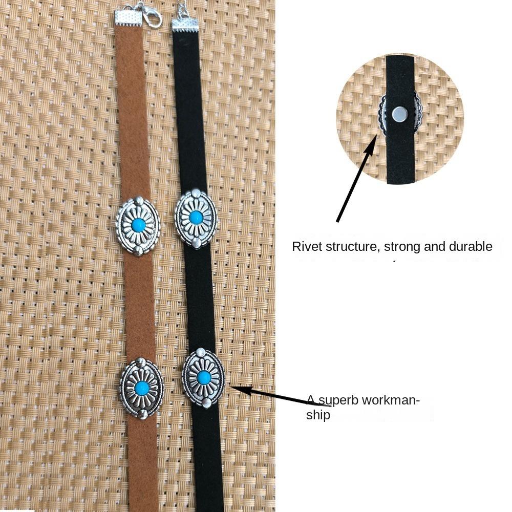 2PCS Ethnic Style Boho Necklace Retro Women Collares Tassel Jewelry Turquoises Necklaces Women