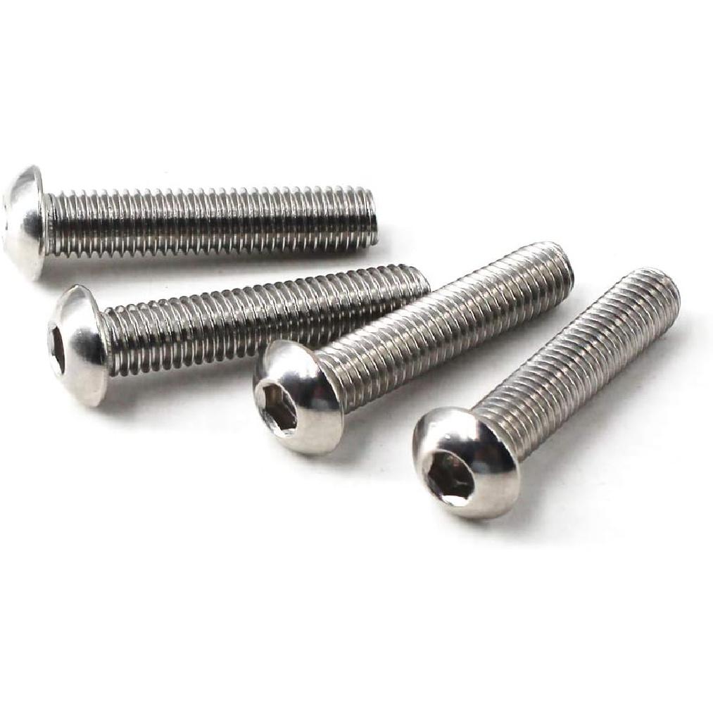 M6x12 Button Head Hex Socket Drive Screws 304 Stainless Steel Button Head Cap Screws (Pack of 50)