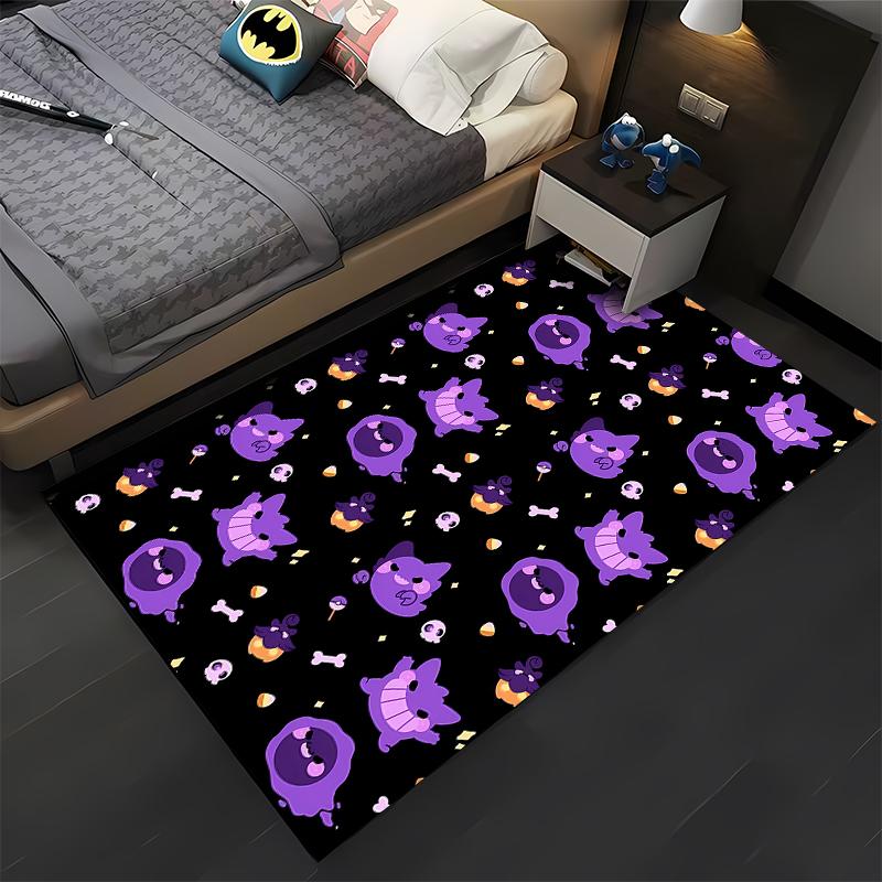 Pokemen Gengar Cartoon Pattern Living Room Bedroom Carpet Bedside Floor Mat 15 Sizes Kid's Room Cloakroom Play Mat Area Rug Gift