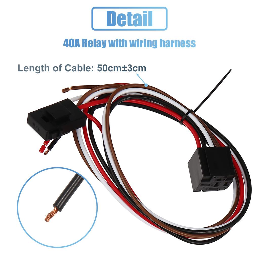 uxcell Electric Fan Relay Kit with 185'F ON-175'F Off Thread Inprobe 40A Radiator Electric