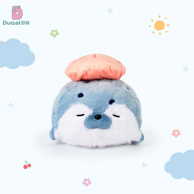 Cute Cartoon Sushi Seal Plush Toy with Hanging Loop, Soft Otter Stuffed Animal Pillow Doll Birthday Gift
