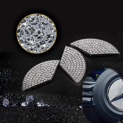 Araba direksiyon LOGO Bling Çıkartmaları Kapak Trim için Mercedes Benz CE GLC Sınıfı W205 W206 W213