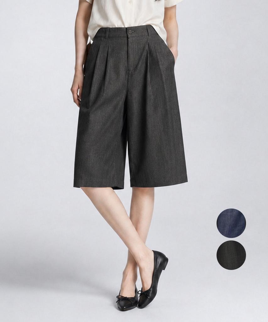 Kim Young Joo Golf Summer Wide Stretch Back Elastic Waist 3/4 Length Denim Dqmlhs95