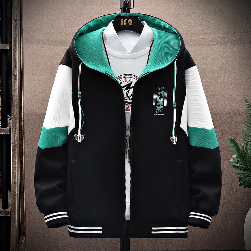 Ανδρικό Μπουφάν Άνοιξη και Φθινόπωρο Λεπτό Μοντέρνο Επώνυμο Μπουφάν με Κουκούλα Εφηβικό Φαρδύ Φοιτητικό Ανδρικό Ρούχο