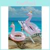 Shiny Pink Swan Inflatable Crown Swim Ring Cartoon Design For Adults Swimming Activities