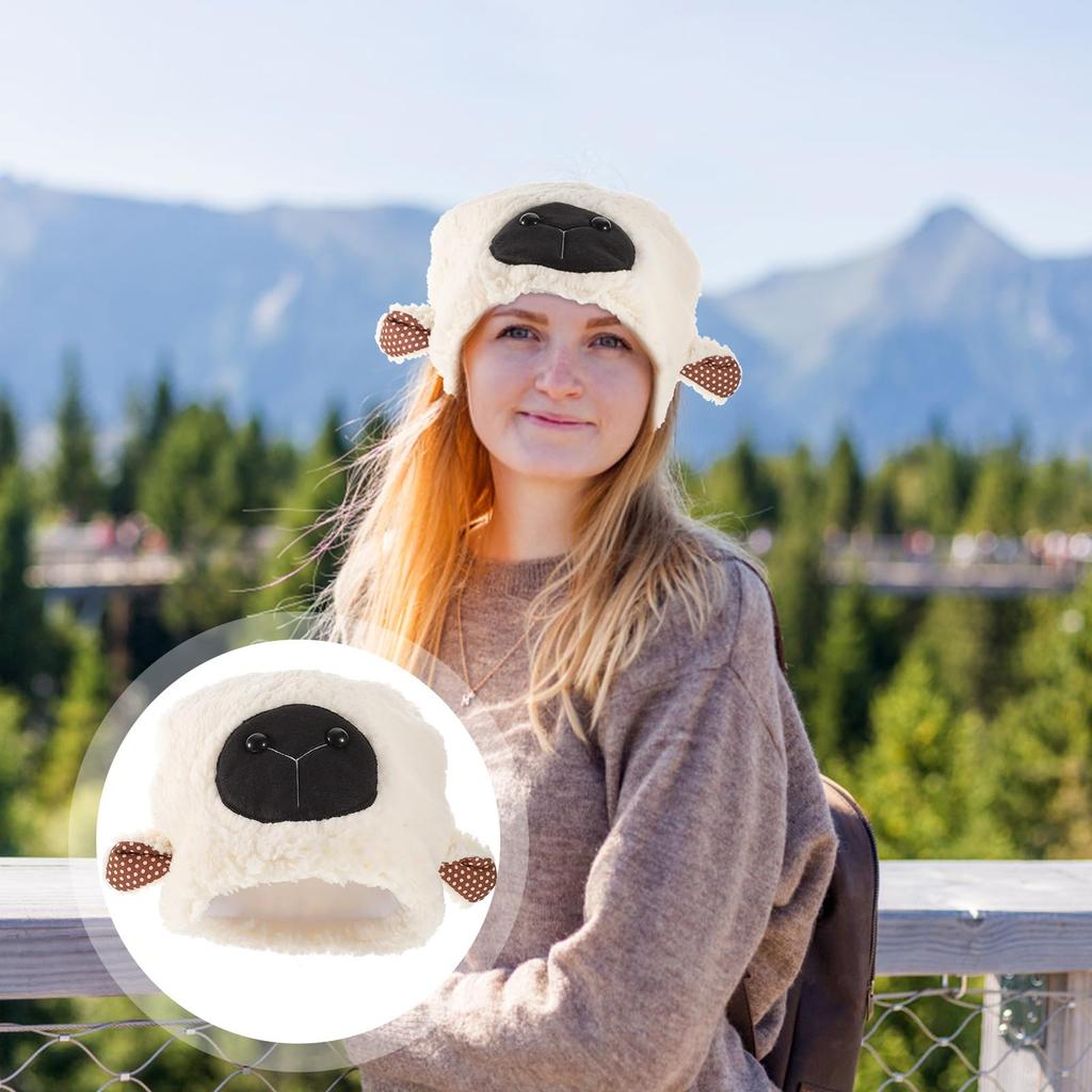 NOLITOY Sheep Ear Hat, Sheep Ear Headgear, Cosplay Prop, Fluffy and Lightweight Sheep Ear Cap for Parties, Photo Shoots, and Sheep Costumes