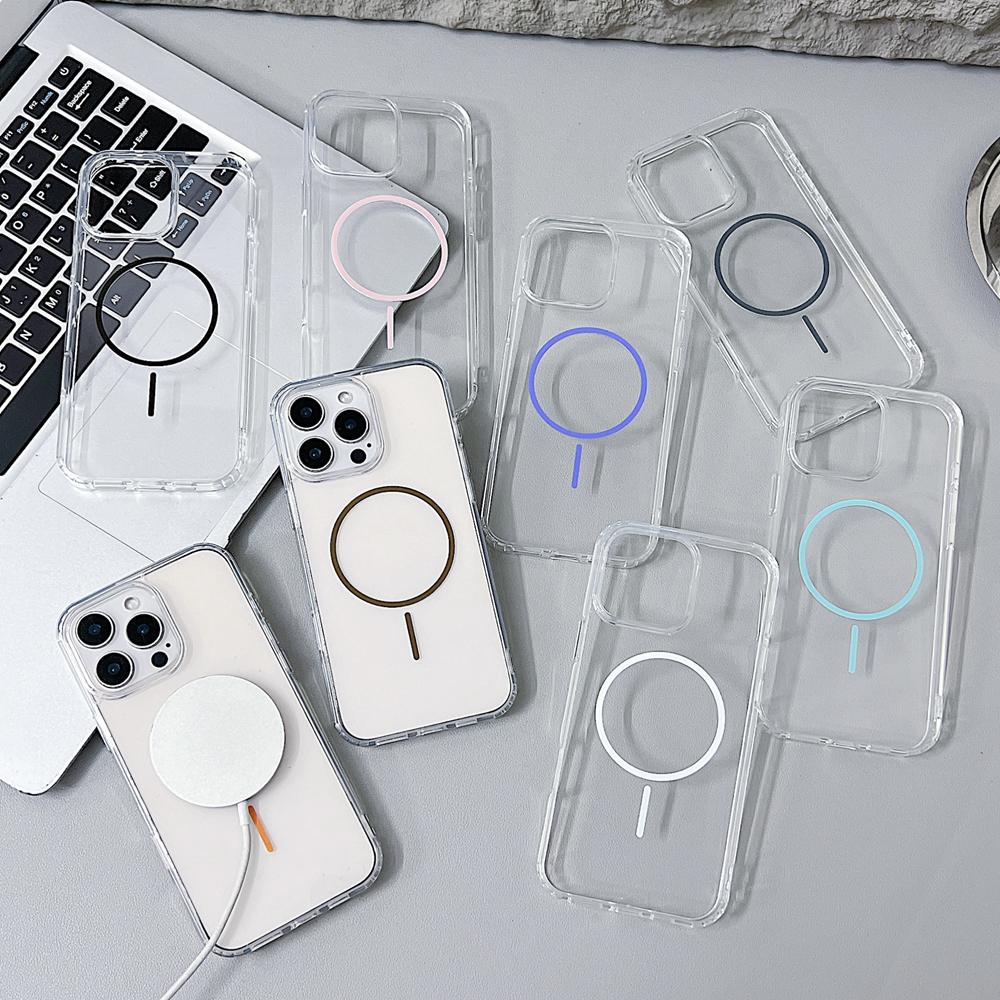 KEYSION HD Transparent Magnetic Wireless Charge Phone Case for MagSafe for iPhone 11 12 Pro Max Hard Clear Cover