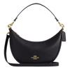 Aria 26 Leather Crossbody Handbag With Gold Metal Accents Women Handbags Black CCL28-IMBLK