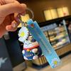 Korean Lucky Fortune Cat 3D Keychain Pendant - Creative Cartoon Festive Charm