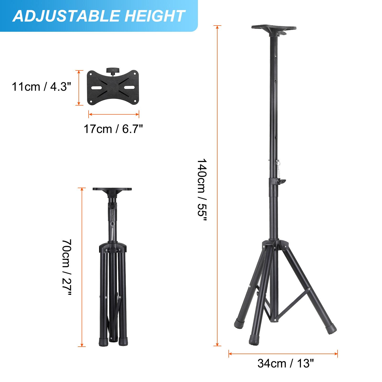 PA Speaker Stand Adjustable Height 28 to 55 / 35 to 67 DJ Tripod Stand with Mounting Bracket Universal Tripod Speaker Stands