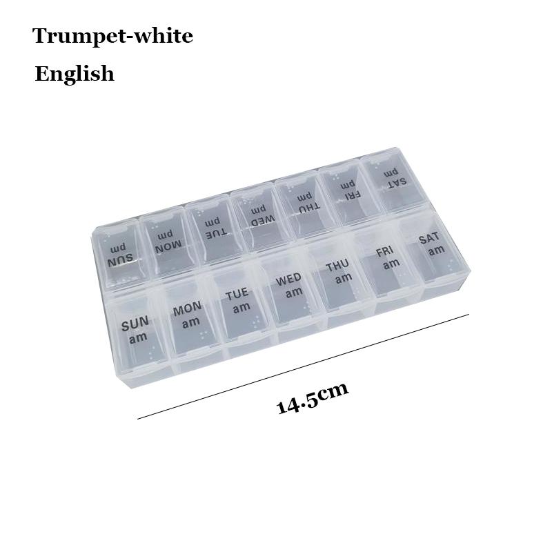 Shunshi Weekly Pill Organizer with Am/Pm Compartments Travel Pill Boxes 7 Day 2 Times A Day Tablet Dispenser with 14 Compartment