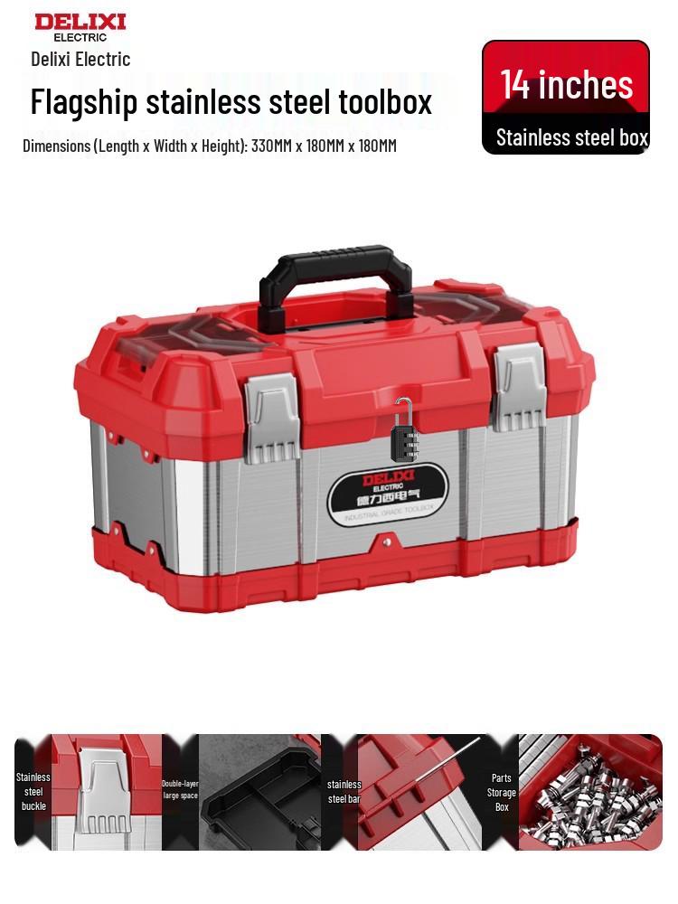 DELIXI Stainless Steel Multi-functional Portable Toolbox