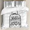 Adventure Duvet Cover Marine Theme Adventure Motivational Words Bedding Set With Pillowcase Full King For Kids Adults Room Decor