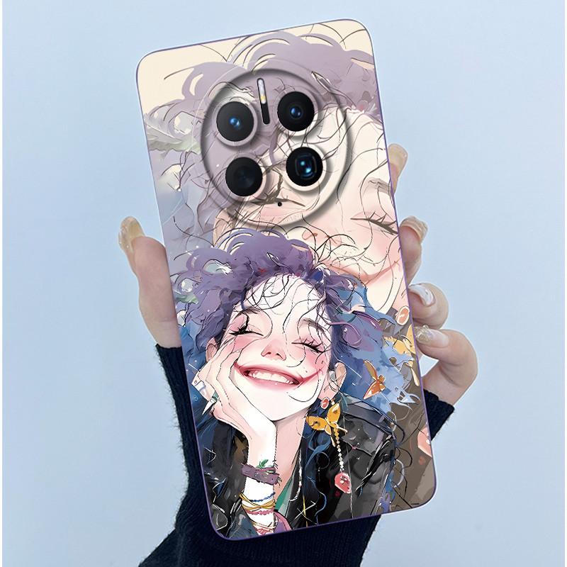 For Huawei Mate 50 50 Pro 50E Phone Case Mate50 Cover Fashion Simplicity Flowers Soft Liquid Silicone Shell For Mate50Pro Fundas