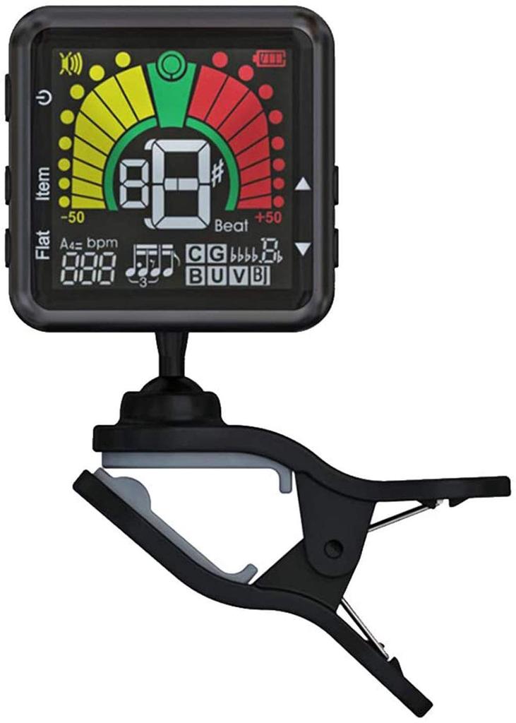 Trademark registered New release Rechargeable electronic tuner Large screen Metronome included Easy USB charging Compatible with many musical