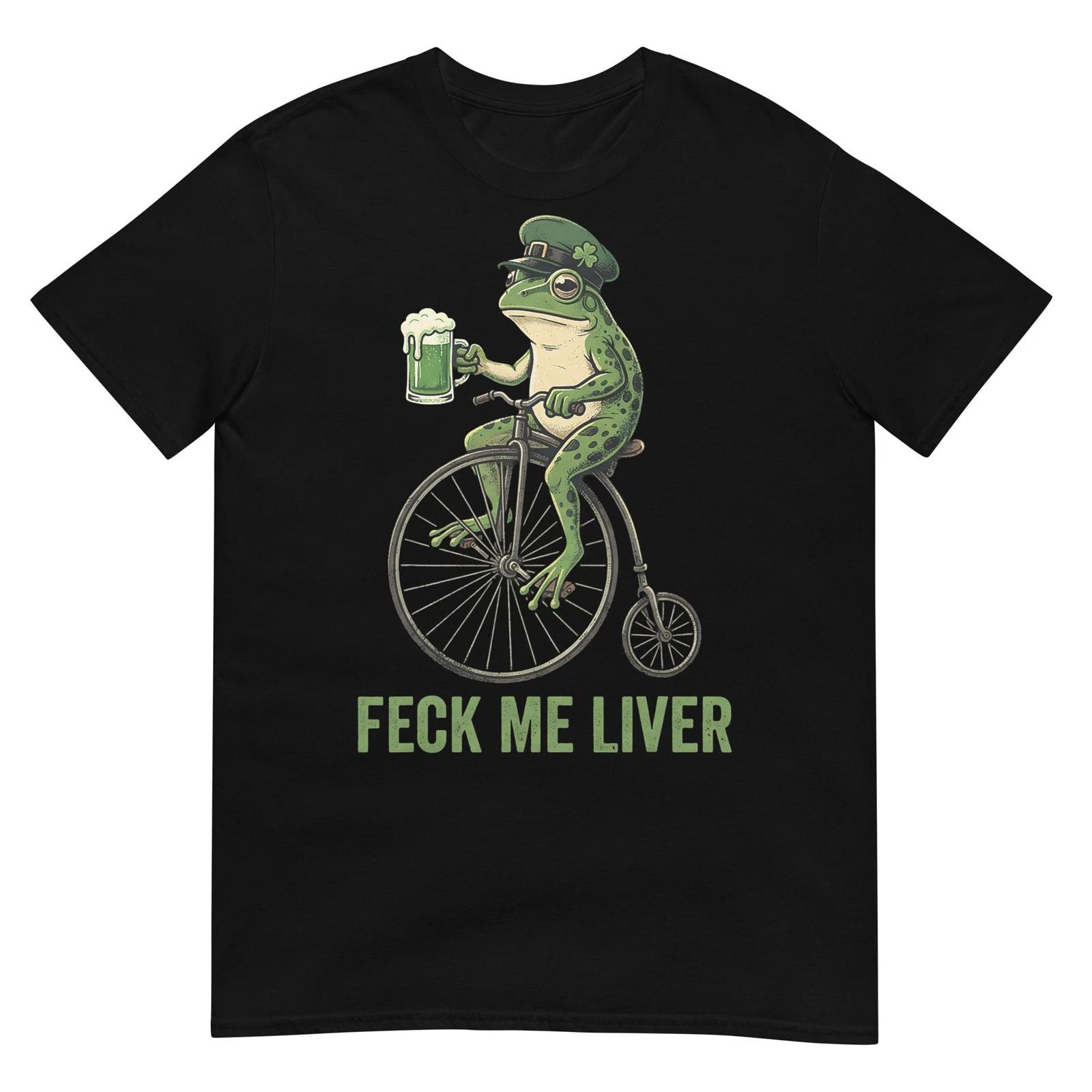 Feck Me Liver Funny Frog Drinking Beer St Patricks Day T-Shirt 4XL