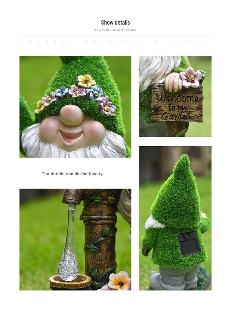 Solar Elf Garden Light: Outdoor Resin Ornament for Villas