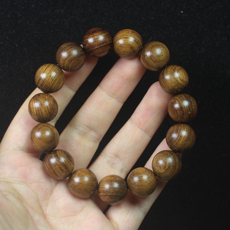 Black Rosewood 20mm Single Loop Prayer Beads Bracelet, Wooden Mala for Men and Women