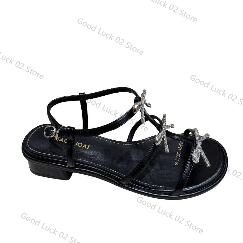 Fashion Women Sandals Mid Heels Crystal Fashion Shoes Summer Dress Elegant Woman Pumps 2025 New Trend Brand Designer Women’s Zapatillas