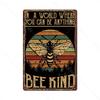 Beauty Vintage Metal Poster Animal Bees Retro Metal Tin Botany Signs Plaque Plate Wall Decor for Bar Club Cafe Man Cave Xcm
