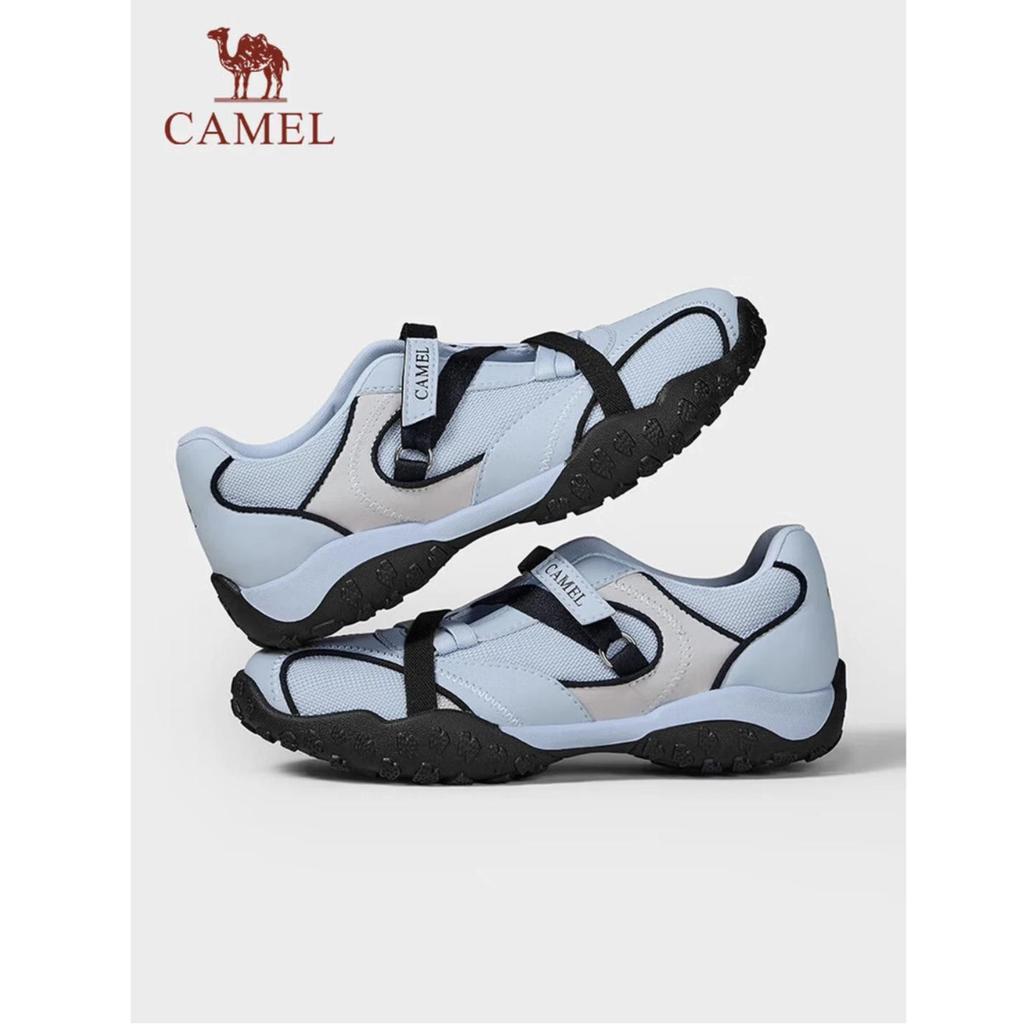 Camel Women's Ballet Style Colorblock Hook and Loop Patchwork Thin Sole Casual Shoes L26M577016