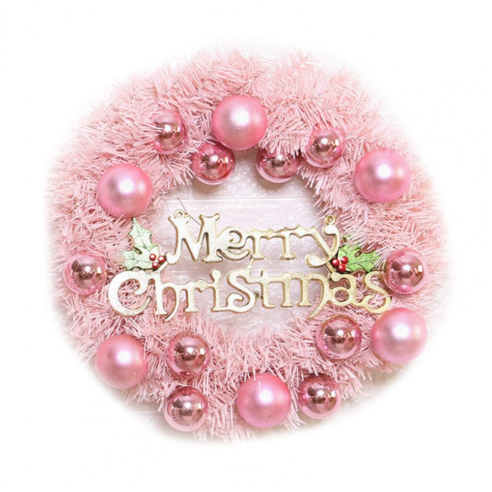 Věnec na vchodové dveře Růžový vánoční věnec Dekorace Slavnostní dveřní nástěnná závěsná girlanda se znamením Veselé Vánoce Světlo na vchod