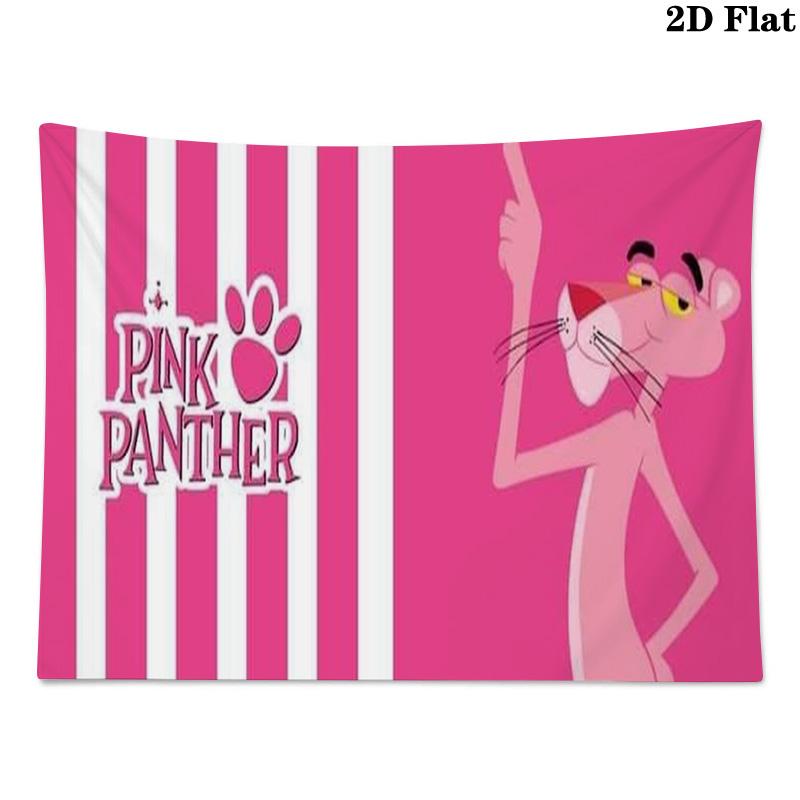 Pink Panther Wall Tapestry Aesthetic Wall Hanging Printed Fabric Blanket Decorative Tapestries for Bedroom Living Room Home Decor