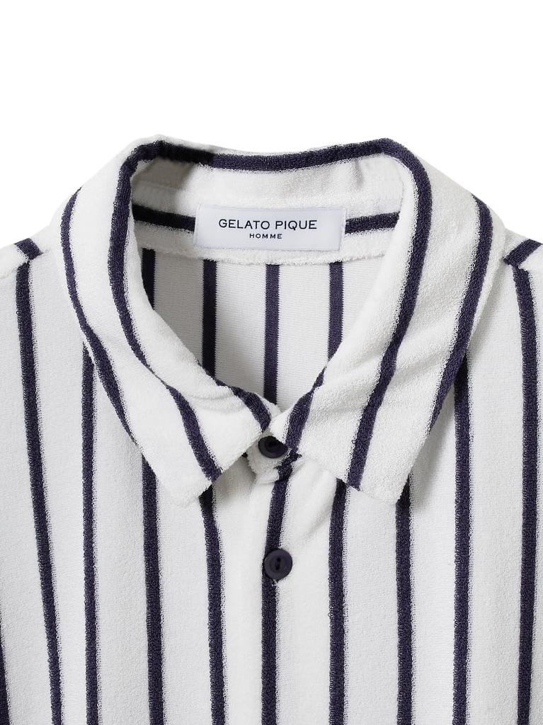 Gelato Pique HOMME Striped Pile Shirt PMCT252365 OWHT M Cool-Touch