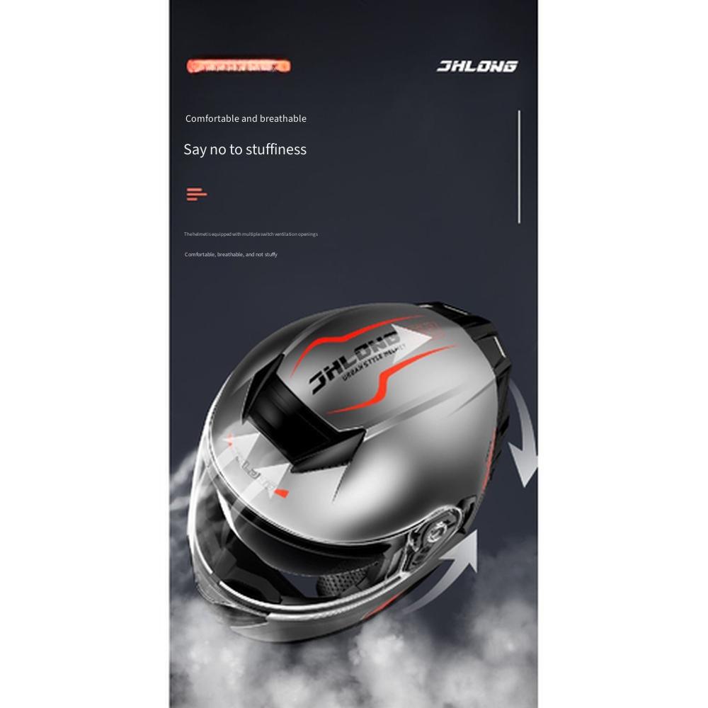 Built In Bluetooth Modular Flip Up Motorcycle Helmet Waterproof Long Battery All Season Safety Helmet for Delivery Riders Commuter Use