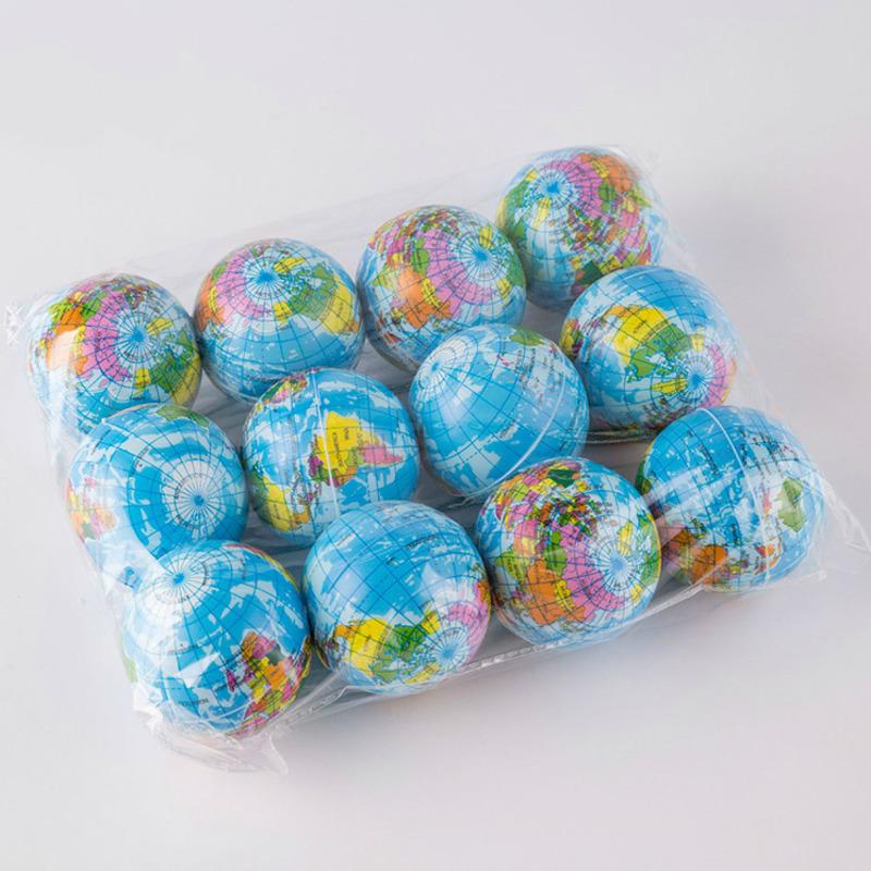 Mini Squeezable Globe Stress Balls Tension Reliver Balls For Children Stress Relief Party Favo Soft PU Earth Pattern Party Toys