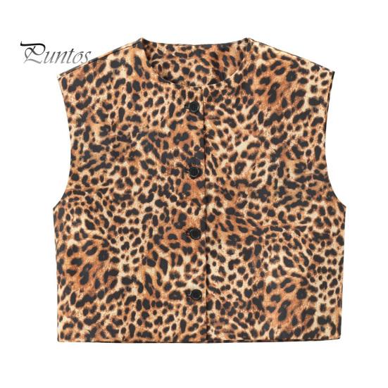 

Женский жилет однобортный без рукавов с круглым вырезом, однотонный, с леопардовым принтом, на пуговицах, для поездок на работу, свиданий, повседневный, короткий, повседневный, пальто L коричневый
