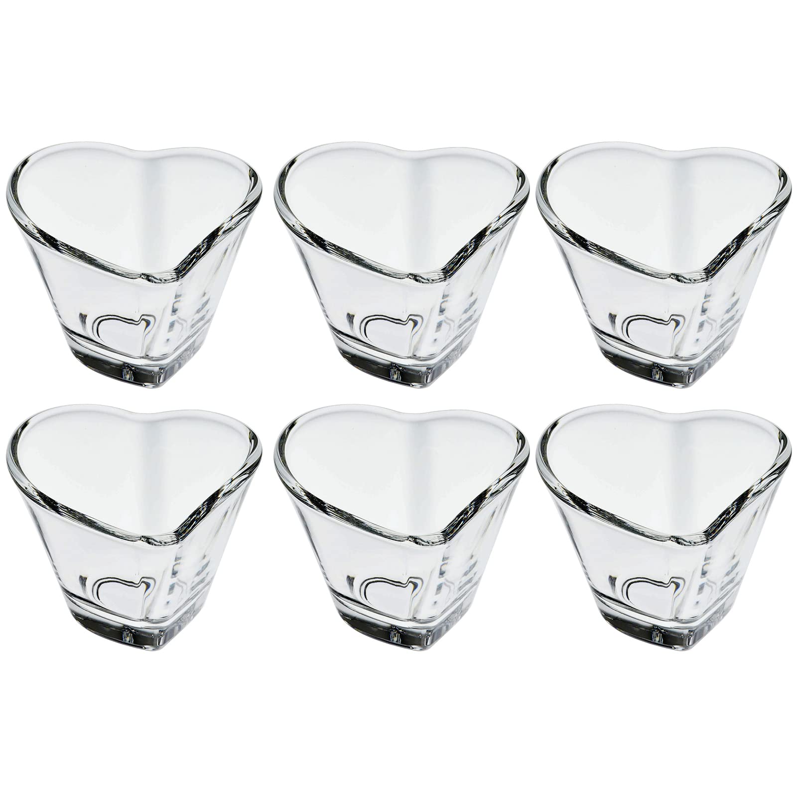 

Toyo Sasaki Glass Flower Ornament Heart Cups, Set of 6, Made in Japan, Dishwasher Safe, Glass Dishes, Bowls, Dishes, Small Plates, P-20302