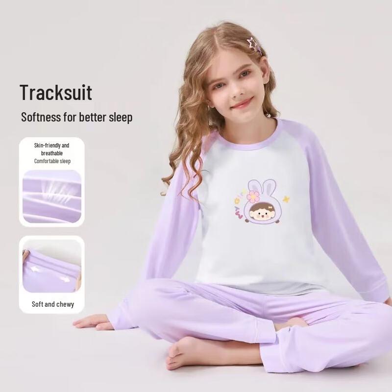 Girls  Long-Sleeve Cotton Blend Pajama & Lounge Set 160