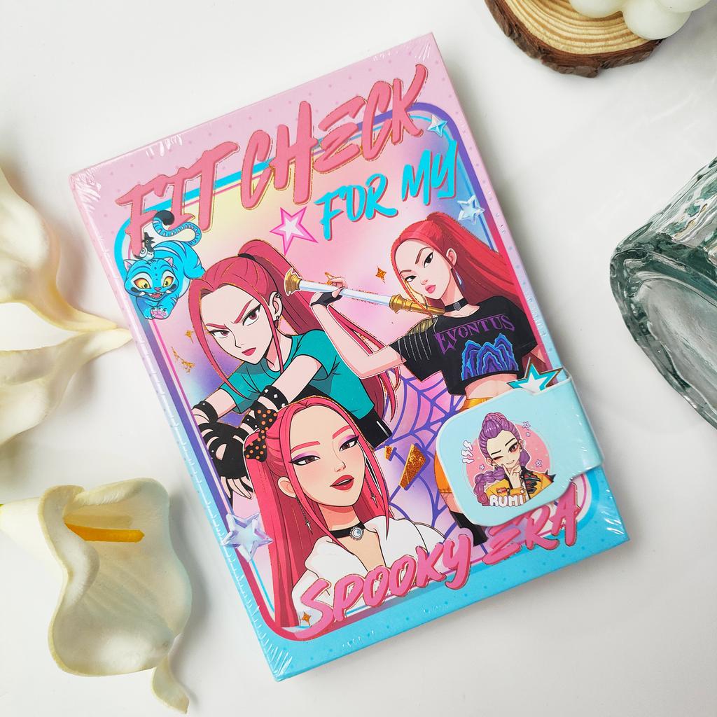 High-Value K-POP Demon Hunters HUNTRIX Magnetized Buckle Notebook, Colorful Page Journal, Student Stationery & Festival Present