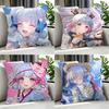 Game Kamisato Ayaka Cushion Cover Cushion Cover Set 4Pcs 50X50 45X45 40X40 Pillowcase Decorative Sofa Home Decor