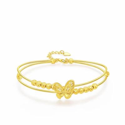 Neues 18 Karat Vergoldetes S925 Sterling Silber Schmetterlingsarmband - Eleganter & Vielseitiger Damenschmuck