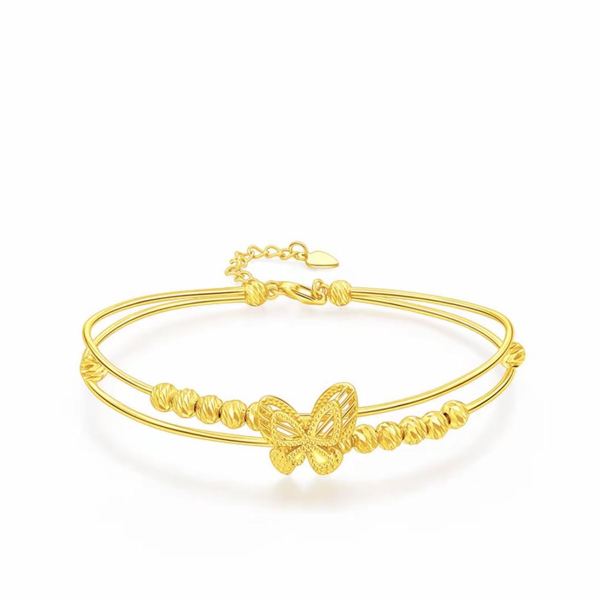 

New 18k Gold-Plated S925 Sterling Silver Butterfly Bracelet - Elegant & Versatile Women s Jewelry S925 Silver
