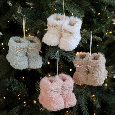 Christmas Boot Ornament Cozy Texture Mini Fabric Hanging Decoration Colorful Fabric Knitted Christmas Ornament