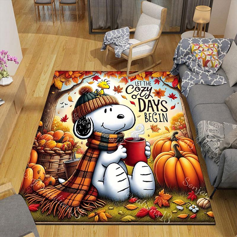 1Pc Snoopy'S Halloween Night Rug Office Carpet Indoor Outdoor Doormat Nonslip Soft And Comfortable Living Room Christmas Halloween Gift D918100