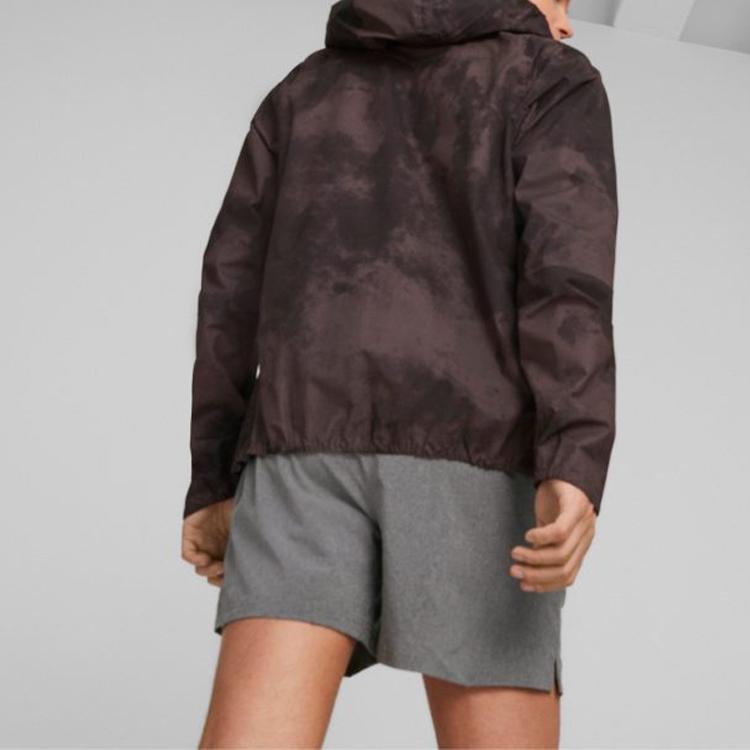 Puma Solid Color Logo Print Woven Hooded Jacket Men Outerwear Black 523250-51