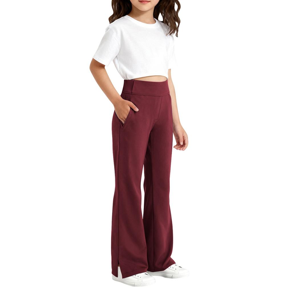 Children's Fashion Slit Micro Horn Casual Pants With Pockets And Sports Pants