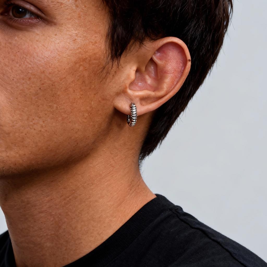 Punk Snake Hoop Earrings for Men,Vintage Waterproof Stainless Steel Sanke Earrings,Gothic Ear Jewelry Gift