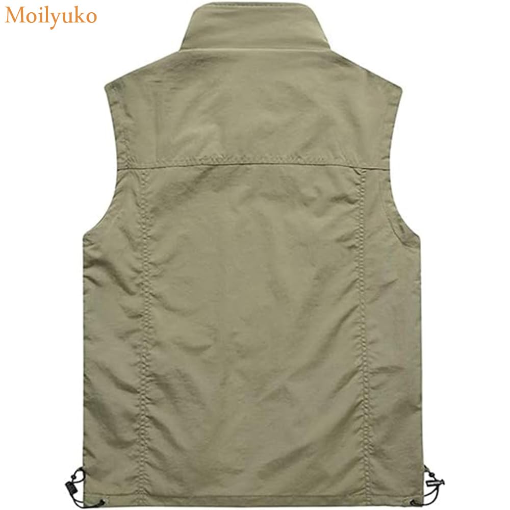 Moilyuko Outdoor Ideal for and Mesh UV and Mo108 Men's Vest, Photographers, Fishing, Photography, Vest, Lightweight, Multi-functional, Protection,