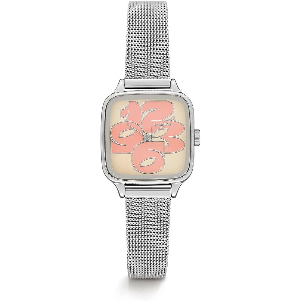 KOMONO Kate Cameo Royal Women's Watch Silver Blush 30mm Stainless Steel Analog Timepiece
